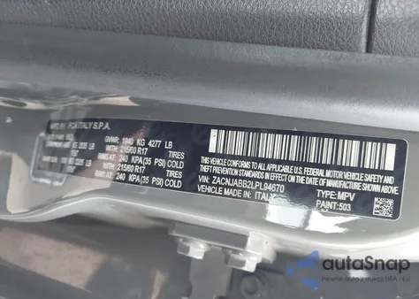 2020 Jeep Renegade Latitude Fwd z USA, uszkodzony, nr VIN ZACNJABB2LPL94670